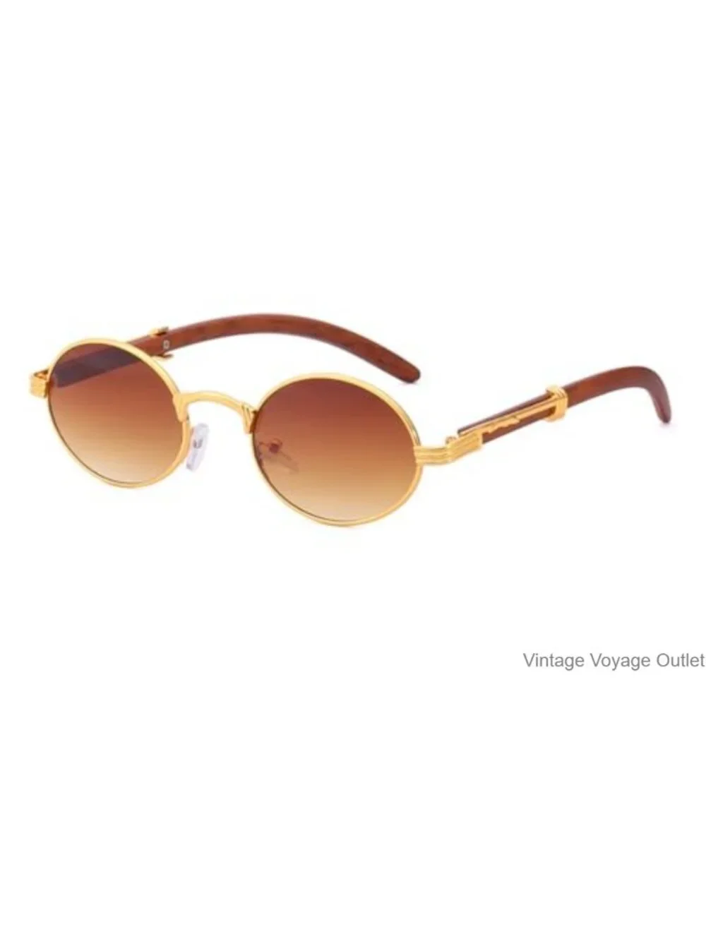 Retro Oval Sunglasses with Metal Frames UV400 Protection